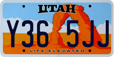 UT license plate Y365JJ