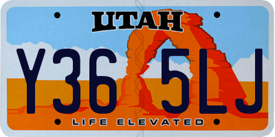UT license plate Y365LJ