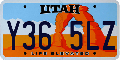 UT license plate Y365LZ