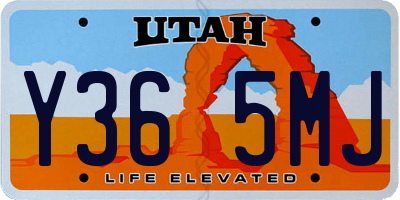 UT license plate Y365MJ