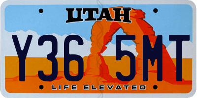 UT license plate Y365MT