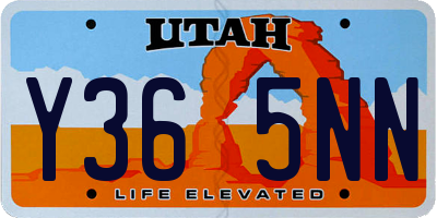 UT license plate Y365NN