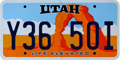 UT license plate Y365OI