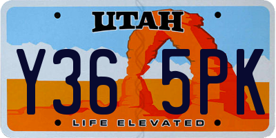 UT license plate Y365PK