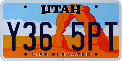 UT license plate Y365PT