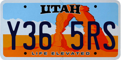 UT license plate Y365RS