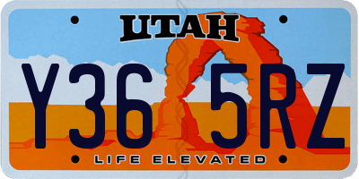 UT license plate Y365RZ