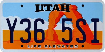 UT license plate Y365SI