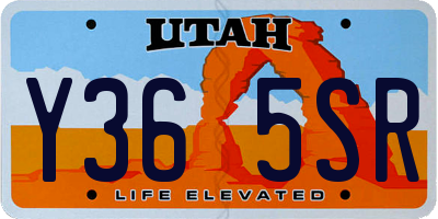 UT license plate Y365SR