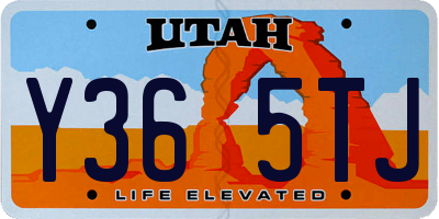 UT license plate Y365TJ