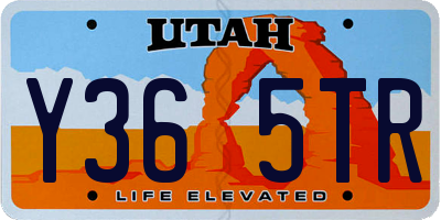 UT license plate Y365TR