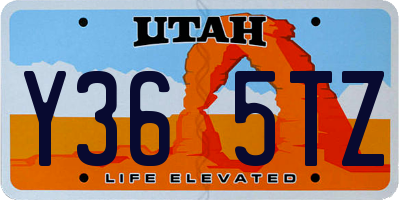 UT license plate Y365TZ