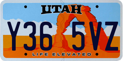 UT license plate Y365VZ