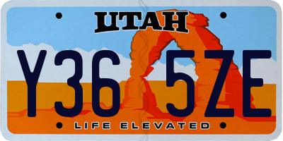 UT license plate Y365ZE