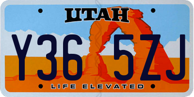 UT license plate Y365ZJ