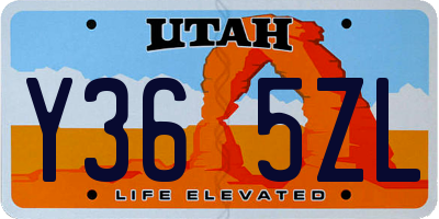 UT license plate Y365ZL