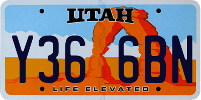UT license plate Y366BN