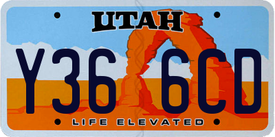 UT license plate Y366CD