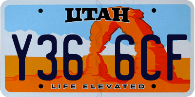 UT license plate Y366CF