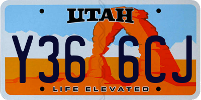 UT license plate Y366CJ