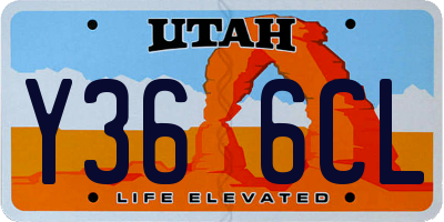 UT license plate Y366CL
