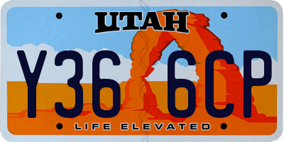 UT license plate Y366CP