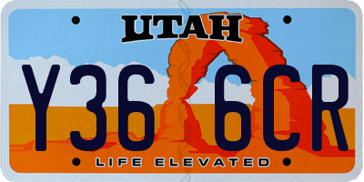 UT license plate Y366CR