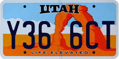 UT license plate Y366CT