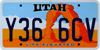 UT license plate Y366CV