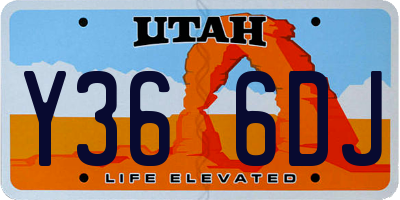 UT license plate Y366DJ