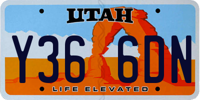 UT license plate Y366DN