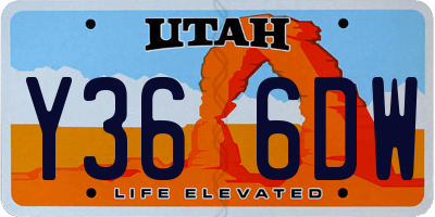 UT license plate Y366DW