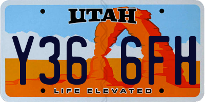 UT license plate Y366FH