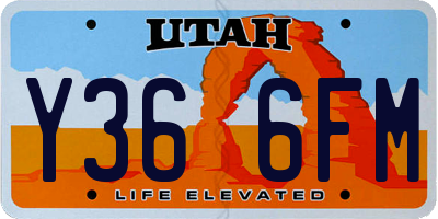 UT license plate Y366FM