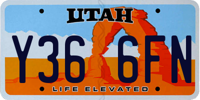 UT license plate Y366FN