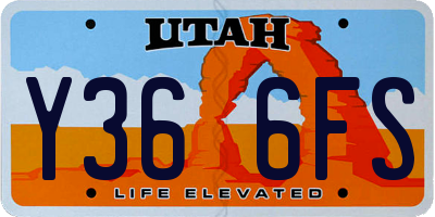 UT license plate Y366FS