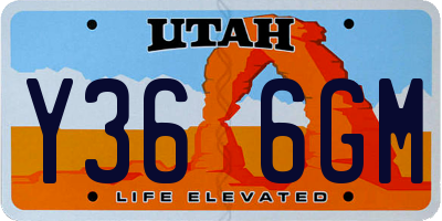 UT license plate Y366GM