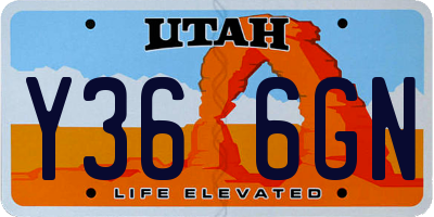 UT license plate Y366GN
