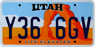 UT license plate Y366GV