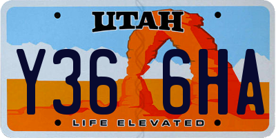 UT license plate Y366HA