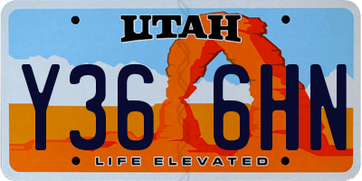 UT license plate Y366HN