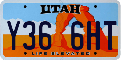 UT license plate Y366HT