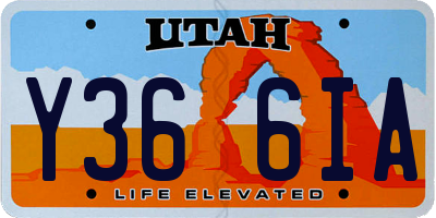 UT license plate Y366IA