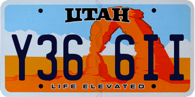 UT license plate Y366II
