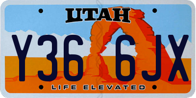 UT license plate Y366JX