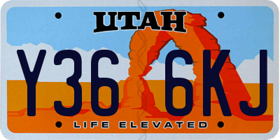 UT license plate Y366KJ