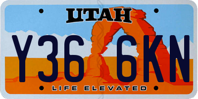 UT license plate Y366KN