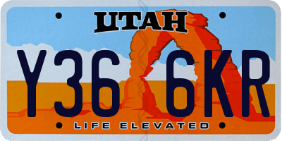 UT license plate Y366KR