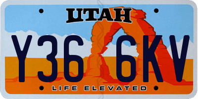 UT license plate Y366KV