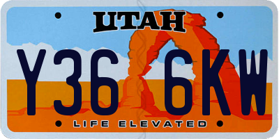 UT license plate Y366KW